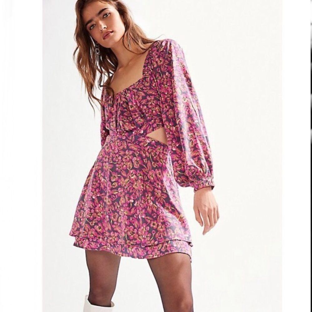 Free People Jael Printed Mini Dress size S